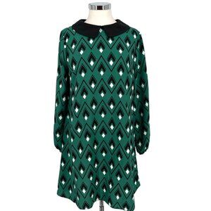 ModCloth You Make Loving Fun Shift Dress Peter Pan Collar Green Size Medium
